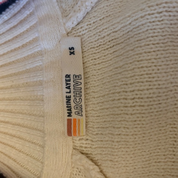 Marine Layer Archive Invierno Quarter Zip - Extra Small / Ivory - Picture 2 of 4